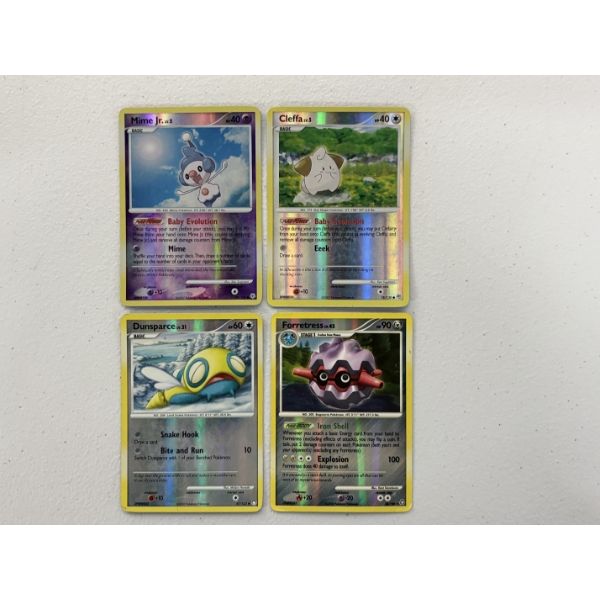 Lot of 4 Vintage Reverse Holo Pokemon Trading Cards