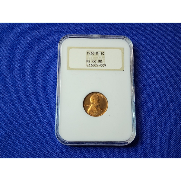 1936-D Lincoln Wheat Cent NGC MS 66 RD
