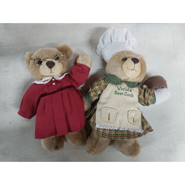 Lot Of Two (2) Plush Teddy Bears - Excellent As Shown