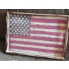 Image 2 : PICKUP IN CANTON - Patriotic Group As Shown - Hat, Wooden American Flag Tray - Wall Clock