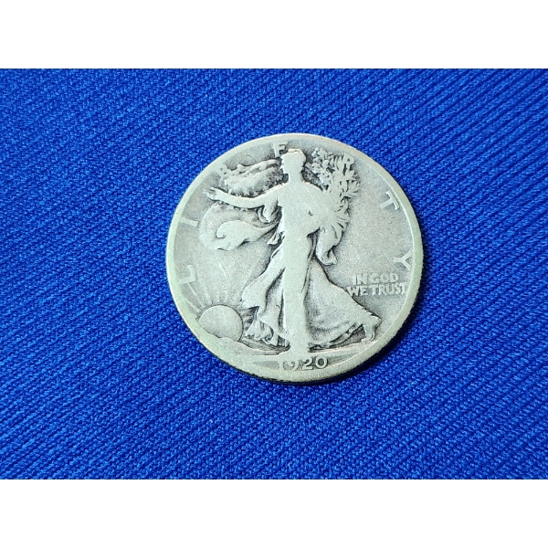 1920-D Walking Liberty 90% Silver Half Dollar Key Date - Mintage: 1,551,000
