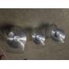 Image 3 : Three Piece Glass Canister Set With Metal Lids And New Furniture Covers