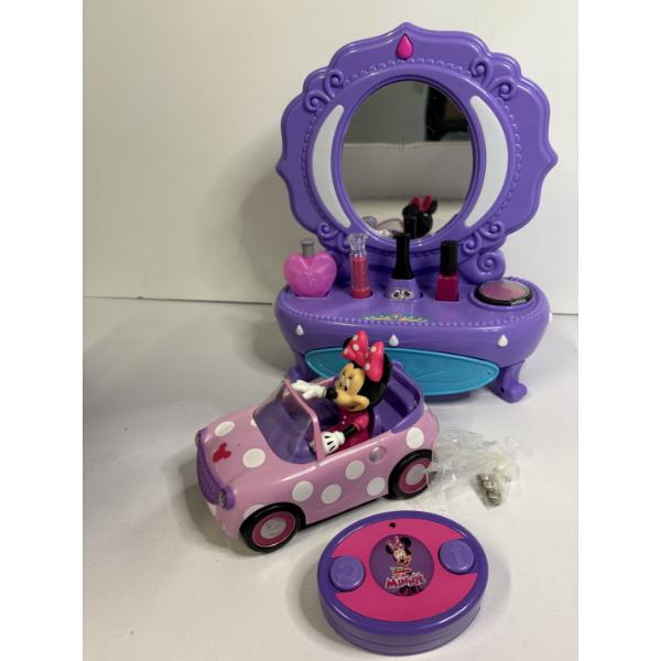 Minnie Mouse Car with Remote Control & Batteries - Mini Vanity with Fake Makeup