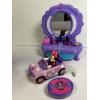 Image 1 : Minnie Mouse Car with Remote Control & Batteries - Mini Vanity with Fake Makeup