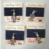 Image 1 : Four New Cute Sterling Silver Pendants With Gems 11G Total Weight With Plastic Holders 