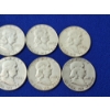 Image 4 : x10 Assorted Years Franklin Silver Half Dollars FV: $5.00