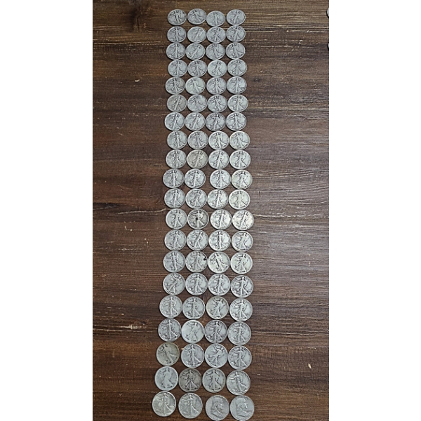 78 Walking Liberty Silver Half Dollars & 2 Franklin Halves - $40FV - 90% Silver Coinage