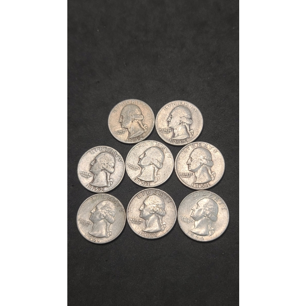 Assorted Years & Mint Marks 90% Silver Washington Head Quarters - Face Value: $2.00