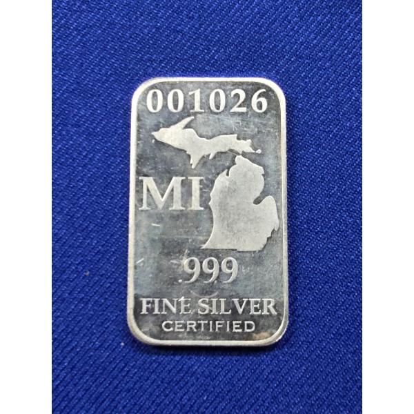 Minnesota U.S. State Mint Full Troy Ounce .999 Fine Silver Bar