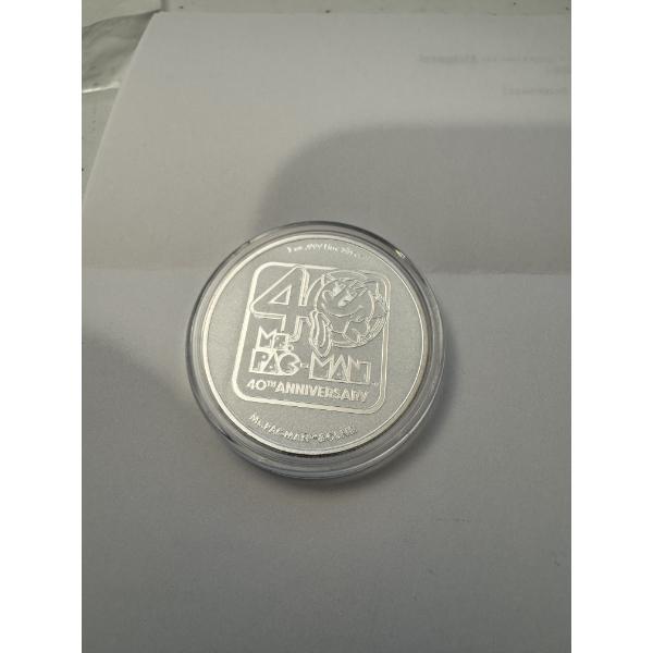 Ms. Pacman 40th Anniversary .999 Fine Silver Ounce Coin - Mint Condition