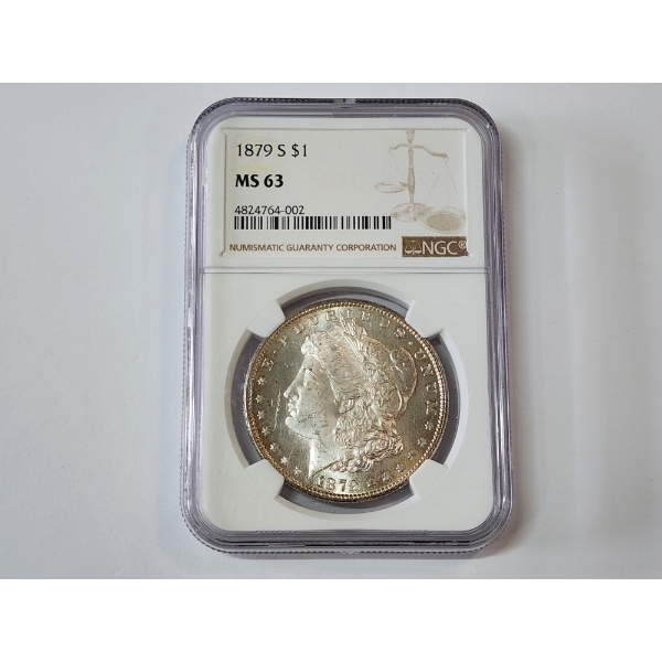 NGC MS 63 1879-S 90% Silver Morgan Dollar