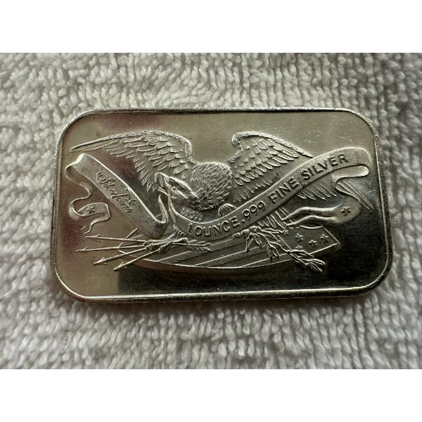 1 Troy oz .999 Silver Silvertowne Bar - Patriotic Eagle