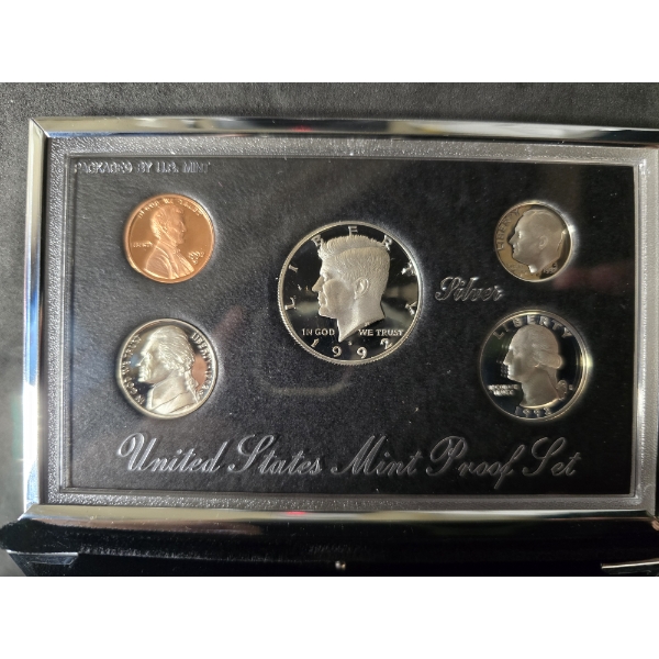 1992 United States Premier Silver Proof Set in Display Case