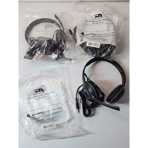 3 Sets Cyber Acoustics Wired Headphones - Brand New
