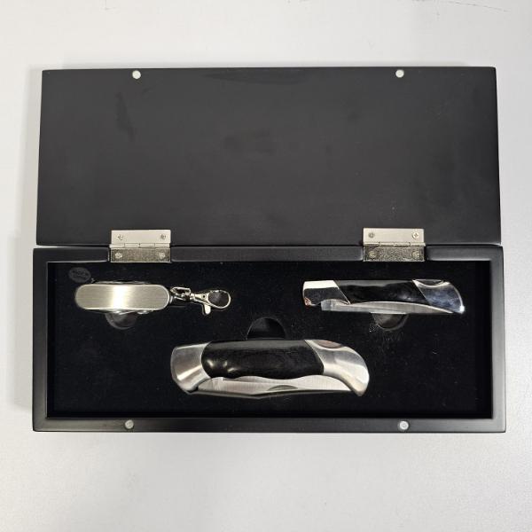 3-Piece Multi-Tool and Pocket Knife Gift Set housed in an Elegant Presentation Display Box