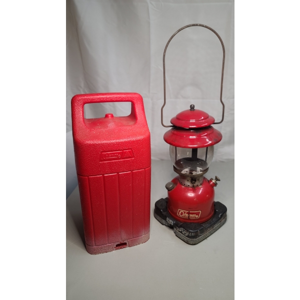 Vintage 1968 Coleman 200A Red "Sunshine Of The Night" Single Mantle White Gas Camping Lantern