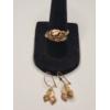 Image 1 : 10K Black Hills Gold Tri-Color Ring (Size 7) & 10K Gold Pair Of Matching Earrings-Total Weight: 4.7g