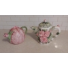Image 1 : 2 Pieces - Decorated Porcelain Covered Jar & Teapot - Exc Condition