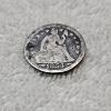 Image 2 : 1854 Philadelphia Mint Arrows At Date Seated Liberty 90% Silver Dime Coin