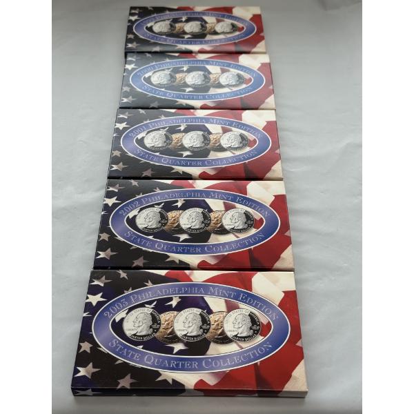 Five Philadelphia Mint Edition State Quarter Collections: 1999-2003 - Mint Condition 