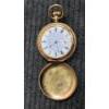 Image 1 : Size 18 Perfection Hunter Case Gold Filled Pocket Watch. **Front Cover Is Broken Off**