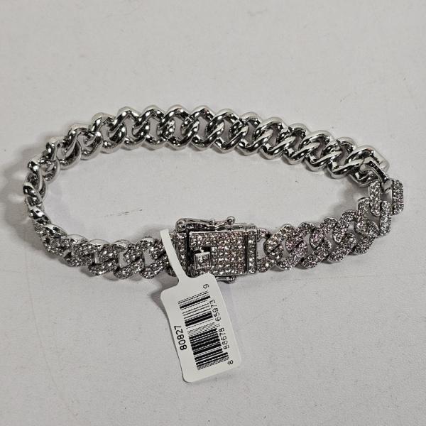 Invicta 80827 Element Silver Stainless Steel Iced Out Cuban Chain Men's Bracelet