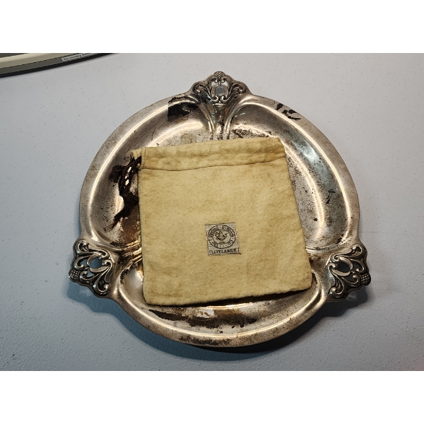 Vintage Royal Danish Sterling Silver Decorative Serving Dish TW: 693.7g