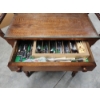 Image 8 : Beautiful Antique Tea Cart on Wheels with Assorted Stainless-Steel Utensils 30x32in