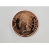 Image 1 : 1877 Indian Head Penny DESIGN One AVDP Ounce .999 Copper Round - ONE OUNCE OF COPPER!