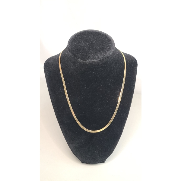 14K Yellow Gold 18" Herringbone Necklace - Weight: 6.6g