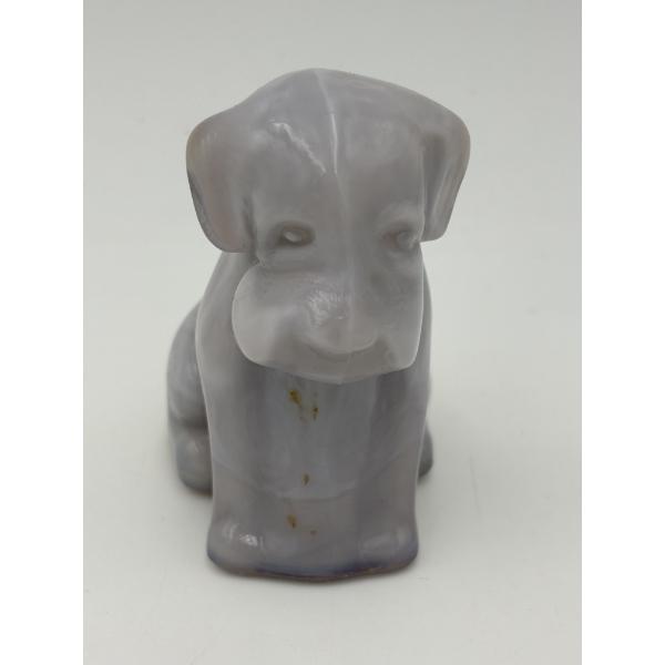 Adorable Degenhart Vintage Glass Dog Figurine -Mauve