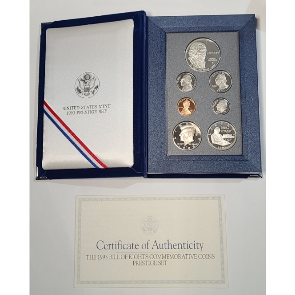 United States Mint 1993 Prestige Coin Set Including 90% Silver