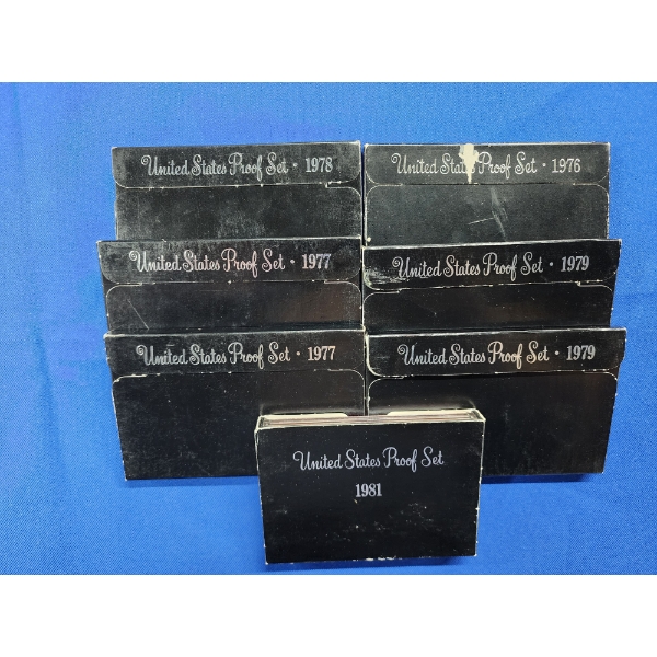 (7) Assorted U.S. Mint Proof Sets Years: 1981, 1977, 1977, 1978, 1976, 1979, 1979