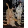 Image 9 : Superb! - Japanese Carved MOP Geisha Girls On Black Enamel & Silver Embellished Side Chest
