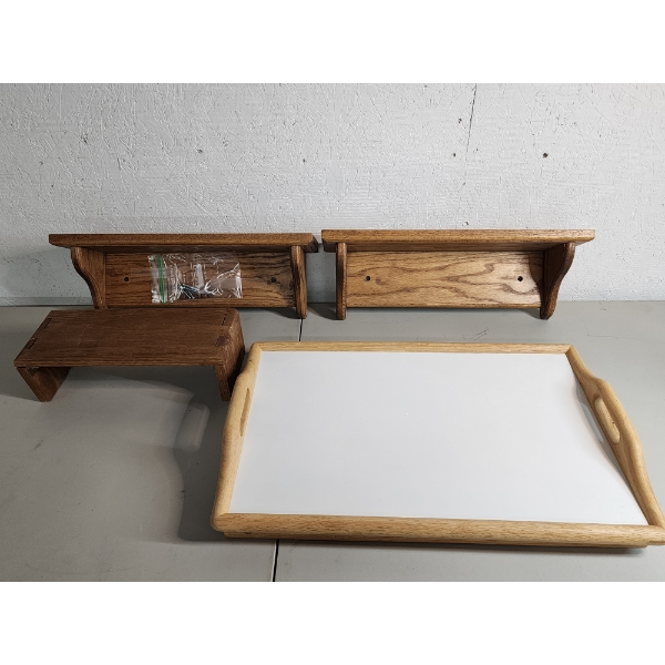 18" Wooden Shelves and 13" & 21" Trays 