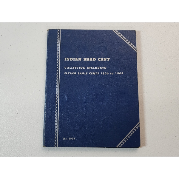 Indian Head Cent Collection Book Including 1857 Flying Eagle Cent - Total FV: $0.25