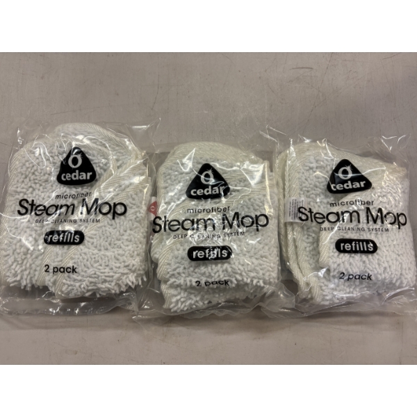 All New - O-Cedar Microfiber Steam Mop Deep Cleaning System Refills - Set of 3
