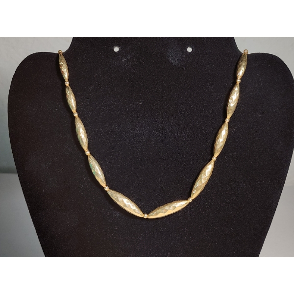 Stunning 14K Yellow Gold Chain Beaded Necklace 18.5" TW: 21.7g