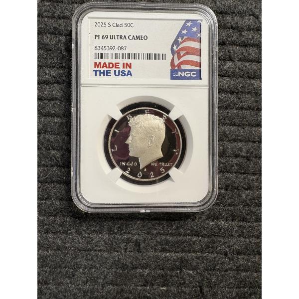 2025 S Clad 50C PF 69 Ultra Cameo 2025 Kennedy Half Dollar - NGC