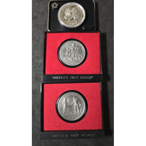 (3) American Revolution Medals - 1 Sterling Silver