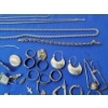 Image 6 : Large Assortment of Sterling Silver Jewelry Pieces: Rings, Bracelets, Necklaces, & More TW: 228.2g