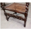 Image 9 : Important Antique Intricately Worked Tall Cane Seat & Backed Wooden Arm Chair 1st of 2 Offered 
