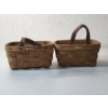 Image 3 : (2) Small Longaberger Handing Baskets w/ Leather Handle