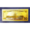 Image 2 : $50 US Currency Gold Foil Note -  24k (.999) Gold Foil  1 Of 7 In The Modern Note Series Offered