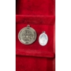 Image 7 : Jewelry Box With Assorted Necklace Pendants, Pins, Money Clips & Saint Joseph Medals