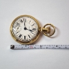 Image 5 : Westclox Gold-Tone Pocket Watch with Railroad Train Engraved Back