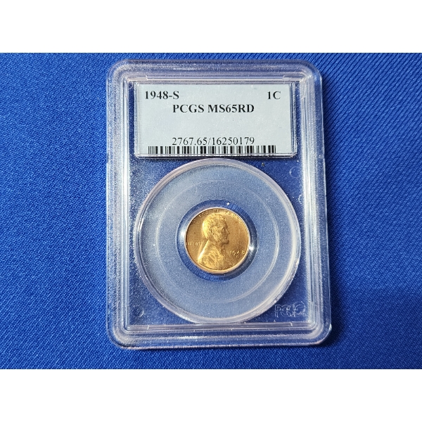 1948-S PCGS MS 65 RD Lincoln Wheat Cent