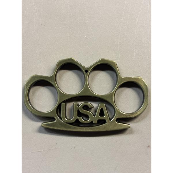 Brand New Army Green USA Self Defense Brass Knuckles or A Paperweight - Mint Condition - High Qualit