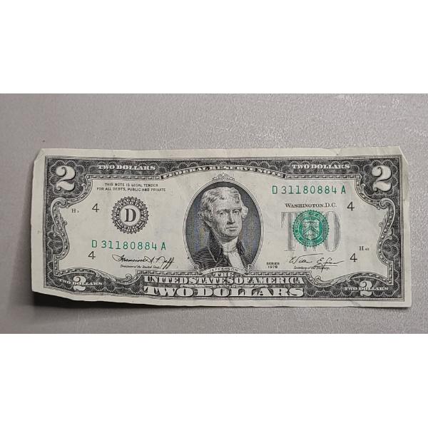 United States Series 1976 $2 Bank Note With Neff And Simon Signatures - Face Value: $2.00