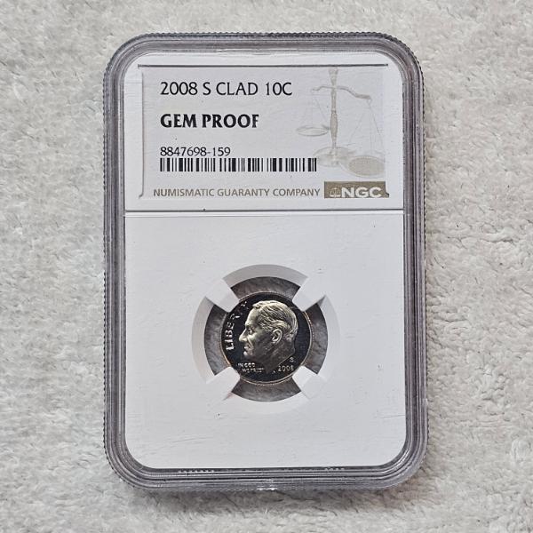 NGC Gem Proof 2008 S Clad 10C Roosevelt Dime